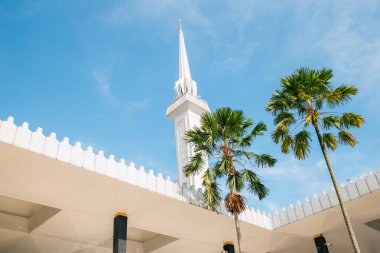 Malezya, Kuala Lumpur 'da Mescidi Negara Camii ve palmiye ağaçları