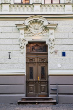 Riga, Letonya 'daki Albert Caddesi' ndeki Art Nouveau Binası.