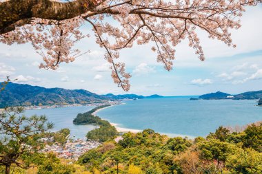 Japonya 'nın Kyoto kentinde ilkbaharda doğa manzarası