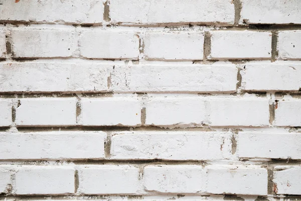 Branco pintado parede de tijolo textura fundo — Fotografia de Stock