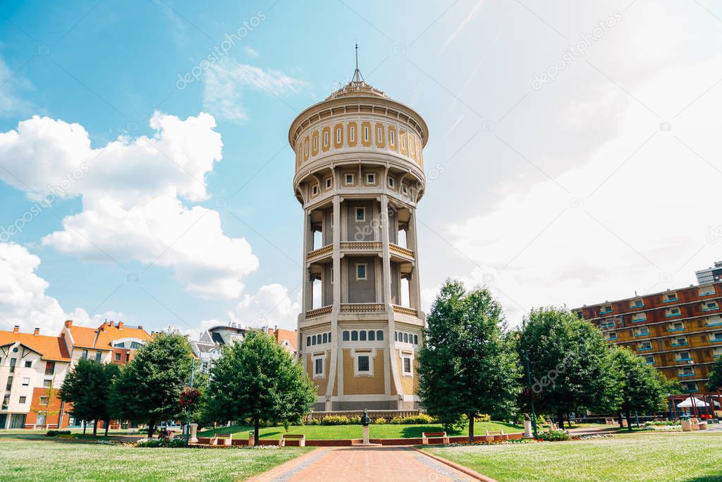 Viztorony water tower square in Szeged, Hungary