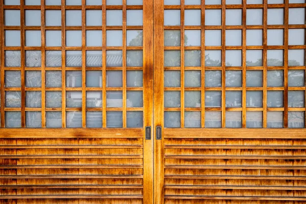 Japanese traditional wooden door detail — 스톡 사진