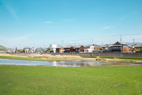 Kanonji Plattelandsdorp Met Rivier Saita Kagawa Japan — Stockfoto