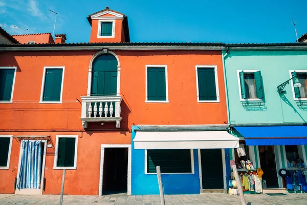 Isla Burano Casas Colores Venecia Italia — Foto de Stock