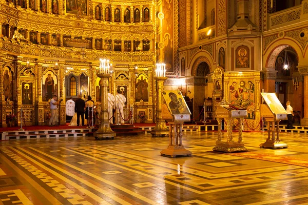 Timisoara Romênia Julho 2019 Dentro Catedral Metropolitana Ortodoxa — Fotografia de Stock