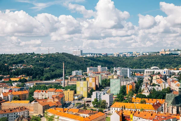 Brno city panorama view from Spilberk Castle in Brno, Czech Republic