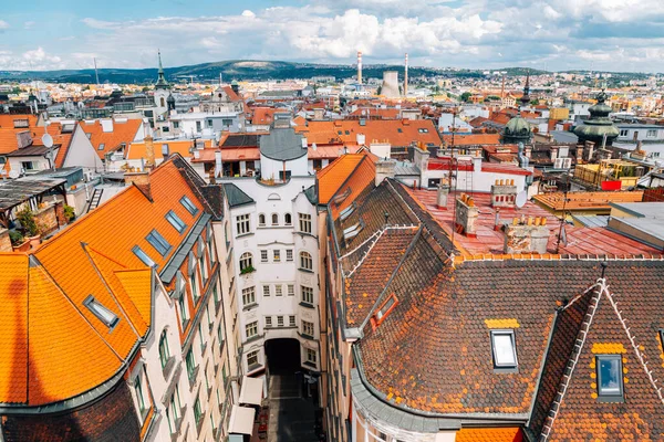 Pohled Panorama Města Brna Staroměstské Radniční Věže Brně — Stock fotografie