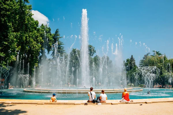 Budapest Hongarije Juni 2019 Margaret Island Muziekfontein — Stockfoto