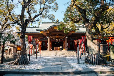Osaka, Japonya - 3 Nisan 2019 Kozugu Tapınağı