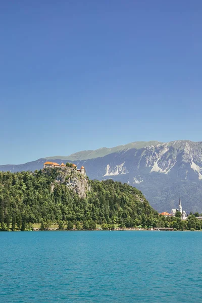 Lago Bled Castillo Bled Eslovenia — Foto de Stock