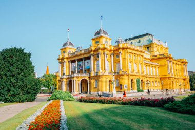 Zagreb, Hırvatistan - 3 Temmuz 2019: Hırvat Ulusal Tiyatrosu