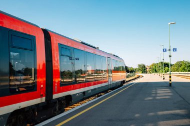 Balatonfured, Macaristan - 28 Haziran 2019: Balatonfured tren istasyonu