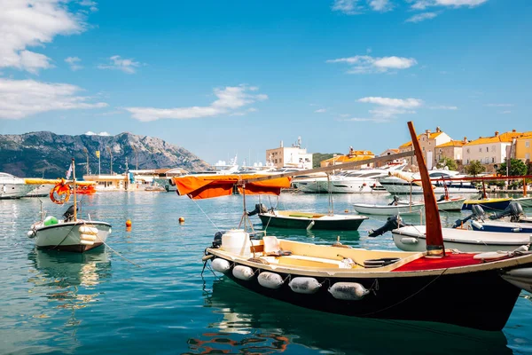 Staré Město Budva Adriatickým Mořem Přístavem Černé Hoře — Stock fotografie
