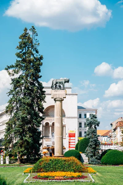 Timisoara Rumänien Juli 2019 Segerplatsen Piata Victoriei Sommaren — Stockfoto