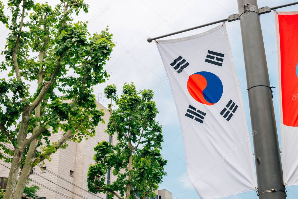 Taegeukgi, Korean national flag in Seoul, Korea