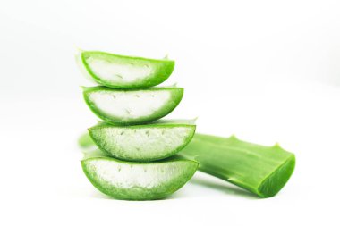 Aloe Vera ve bal beyaz arka plan 