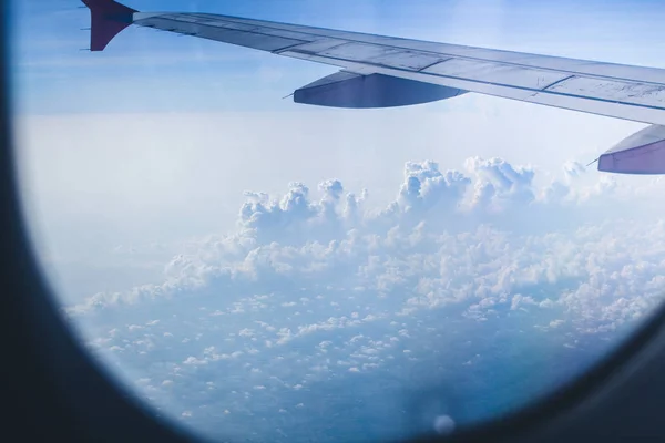 Vista Nube Desde Ventana Del Avión — Foto de Stock