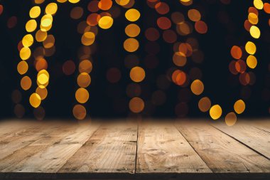Tahta ve bokeh arka plan, ahşap doku