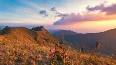 manzara dağları ormanlar akşam gökyüzü