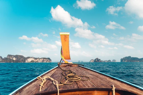 Long Tail Boat Krabi Boat Travel Islands Clear Skies Sea — Stock Photo, Image