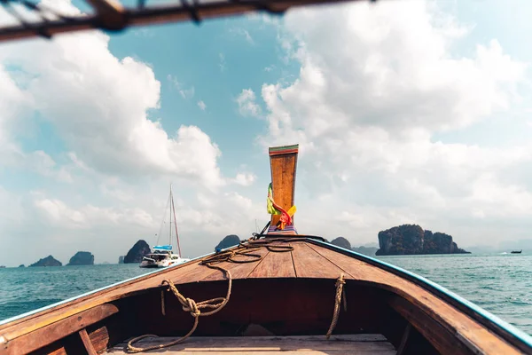 Pada Perahu Ekor Panjang Thea Perjalanan Pulau Pulau Langit Yang — Stok Foto