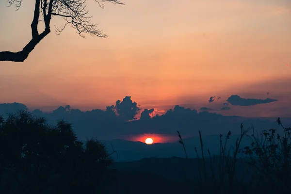 Сонячна Гора Ввечері Гори Вечірнє Сонце — стокове фото
