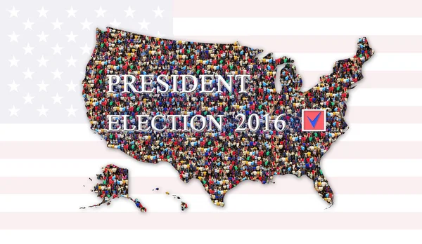 Bericht over presidentsverkiezingen 2016 met kaart van Verenigde Staten — Stockfoto