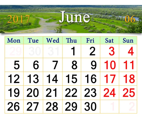 A háttérben a nyári július 2017 naptár — Stock Fotó