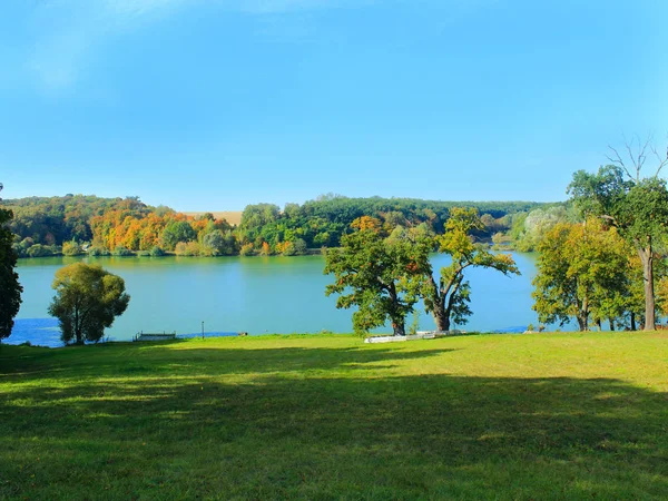 Beau paysage avec lac et arbres pittoresques — Photo