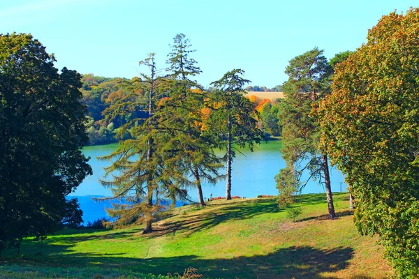 Beau paysage avec lac et arbres pittoresques — Photo