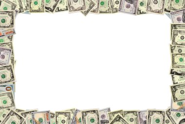 Çerçeve üzerinde beyaz izole dolar