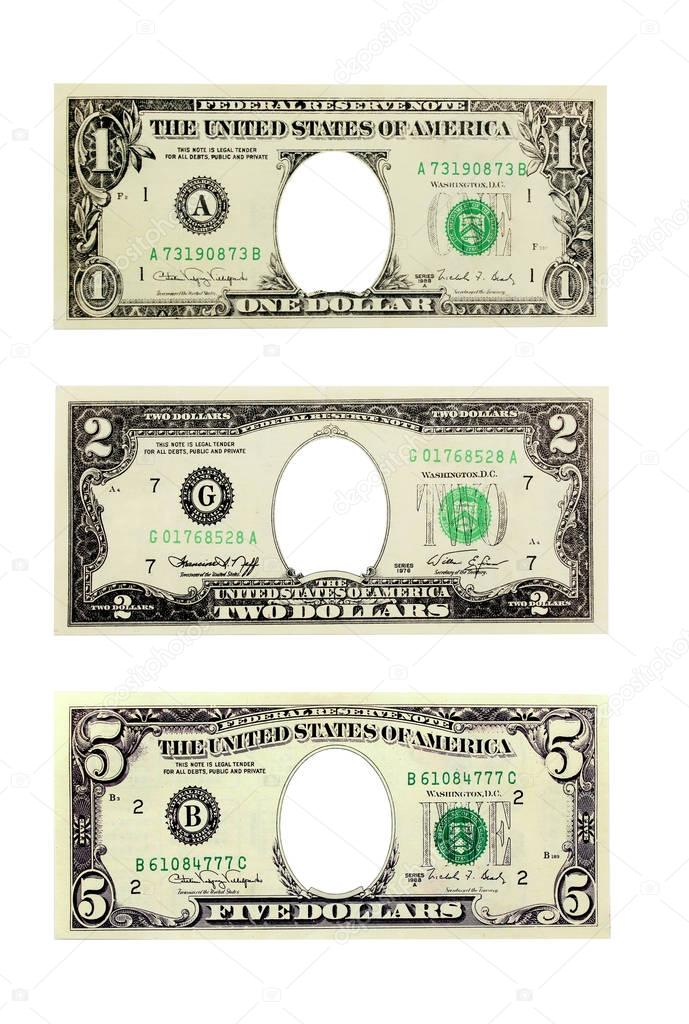 dollars with hole instead president isolated