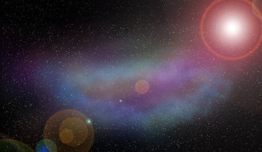 Bulutsusu ve flaş açık alanda gezegenin