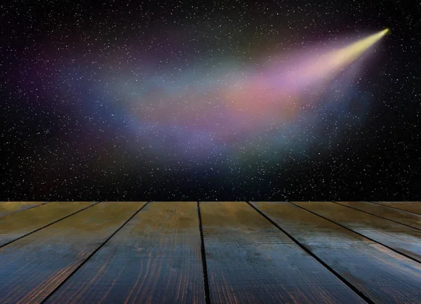 Cometa voa na escuridão do espaço sideral — Fotografia de Stock
