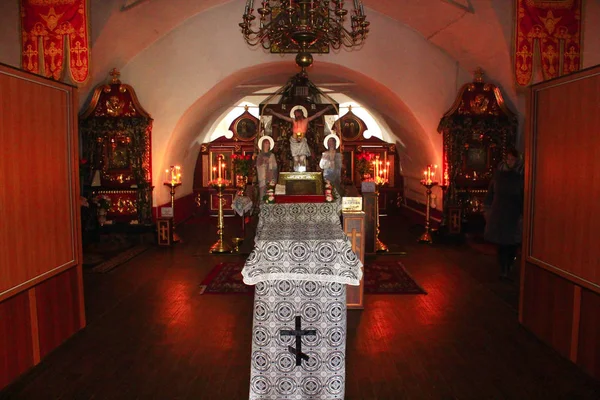 Vnitřní Spaso-Preobrazhenska kostel v Kozelets na Ukrajině — Stock fotografie