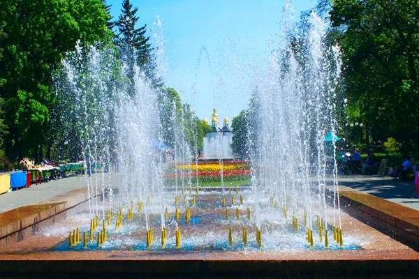 Fountains in city park of Chernihiv — Stock Photo, Image