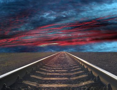 Yatay mesafe içine gidiyor raylar