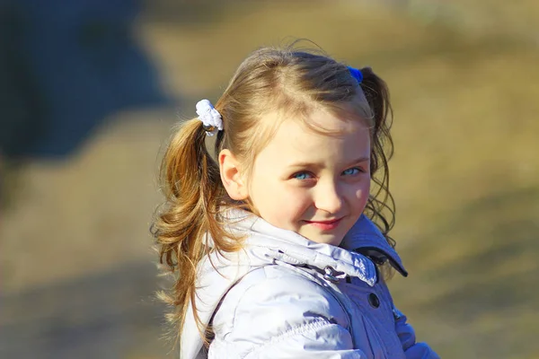 Portret van een jong meisje met mooie vlechten — Stockfoto