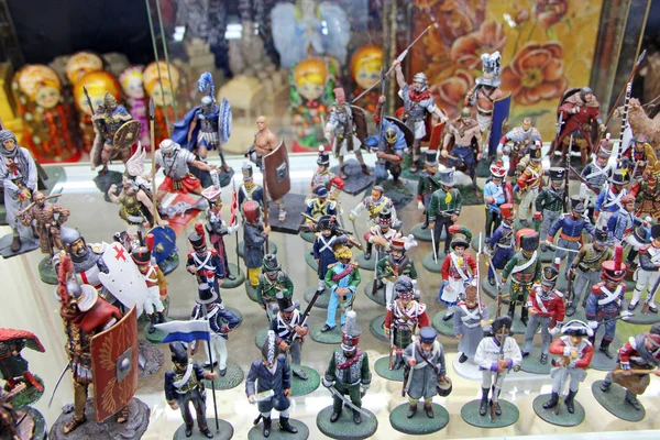 Set of different soldiers. Collection of figures of warriors of different times — Stock Photo, Image