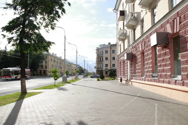 Homel Białoruś Maja 2018 Ulica Ludowa Białoruskiego Miasta Homel Życie — Zdjęcie stockowe