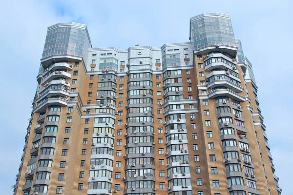 Kiev Ucrania Marzo 2019 Edificio Apartamentos Vista Bloques Modernos Varios —  Fotos de Stock