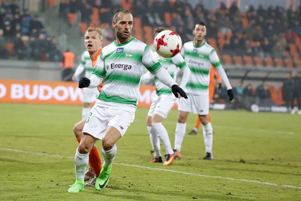 Termalica Bruk-Bet Nieciecza - Lechia Gdanskサッカー — ストック写真