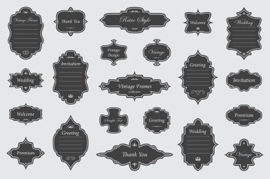 Vintage vektörel çizimler çerçeve arka plan üzerinde