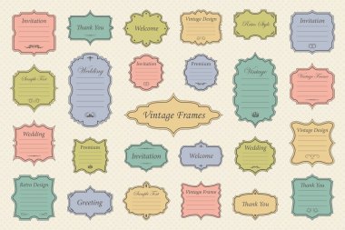 Vintage vektörel çizimler çerçeve arka plan üzerinde