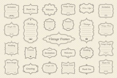 Vintage çerçevelerin vektör kümesi