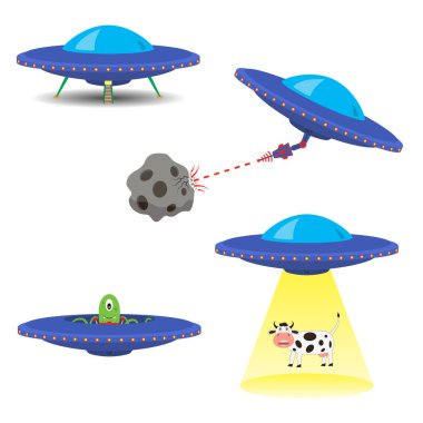 Uçan daireler vektör kümesi 