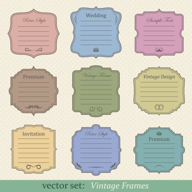Vintage çerçevelerin vektör kümesi