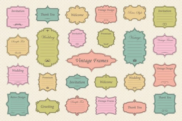 Vintage vectors frames on background — Stock Vector