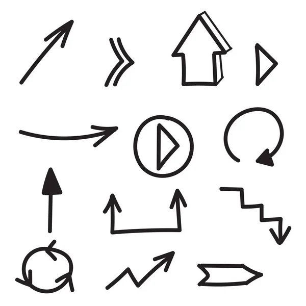 Set di frecce disegnate a mano — Vettoriale Stock