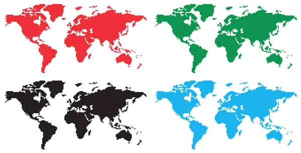 Wektor zestaw mapy świata — Wektor stockowy